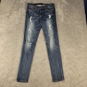 Flying Monkey‎ Jeans Womens 30 Blue Skinny Ankle Distressed Slimming Whisker